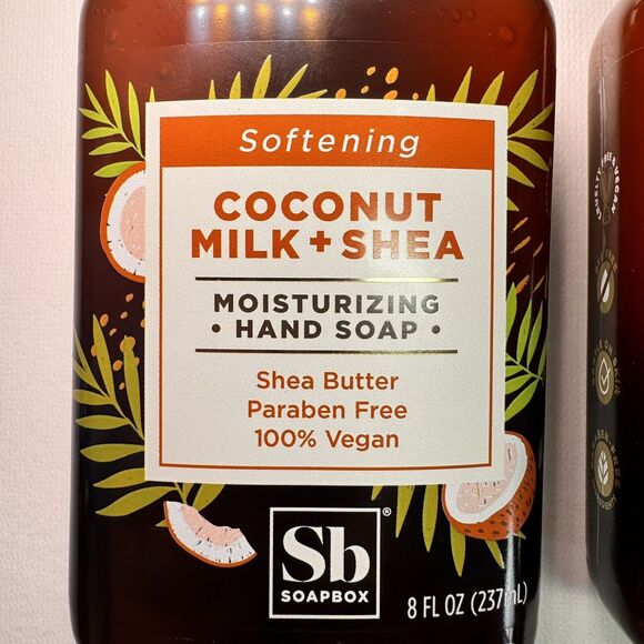 Soapbox Softening‎ Moisturizing Hand Soap, Coconut Milk Shea, 8 Fl. Oz. 2 Count - Picture 4 of 5